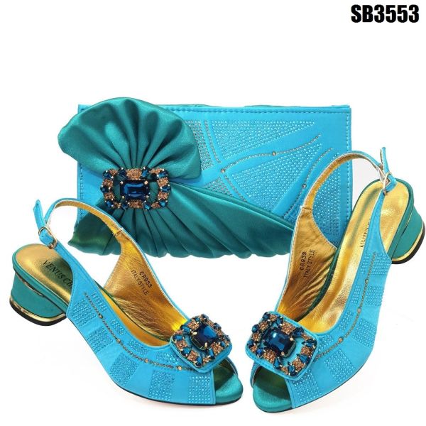 Supoo evening  Italian ladies shoes matching bags african wedding low heel shoes for lady