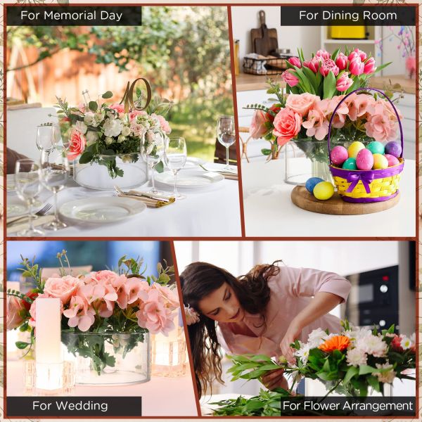 Vase de fleurs acryliques 3pcs Centre floral avec 12 trous pour la décoration de la table à manger