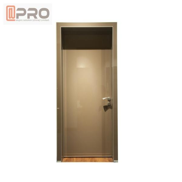 Portas articuladas de alumínio residenciais feitas sob encomenda, porta de vidro à prova de balas da segurança do único caixilho