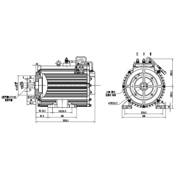 Moteur à courant alternatif à réponse dynamique rapide de 10 kW pour camion distributeur de ciment