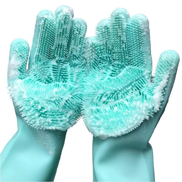Reusable Oilproof Silicone Washing Gloves For Dishes Harmless
