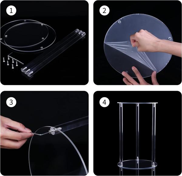 Acrylic Flower Stand Wedding Centerpieces Marriage Decorations Supplies Tabletop Decor Clear Display Rack Crystal Stage Pillar