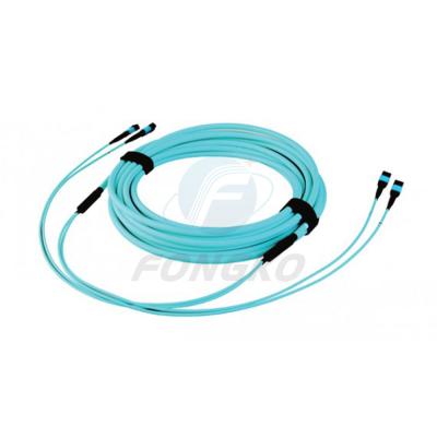 cabo ótico do tronco da fibra multimodo MPO de um núcleo OM3 de 1 medidor 24
