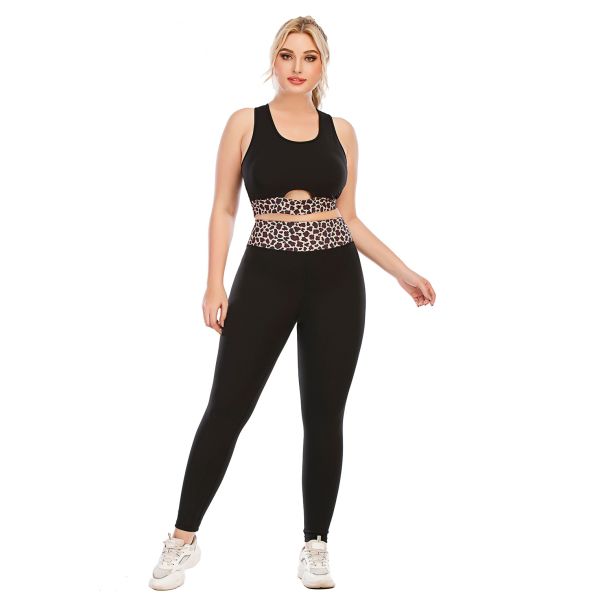 Anti UV Women's Plus Size Sportswear High Waist Matching Sports Bra And Leggings
