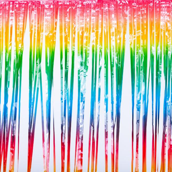 1M 2M Rainbow Foil Curtain Backdrop 100x200cm Fringe Party Backdrop