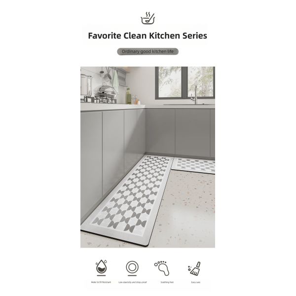 Нескользящий кухонный коврик с подушкой и стираемым диатомным ковриком для комфорта на полу