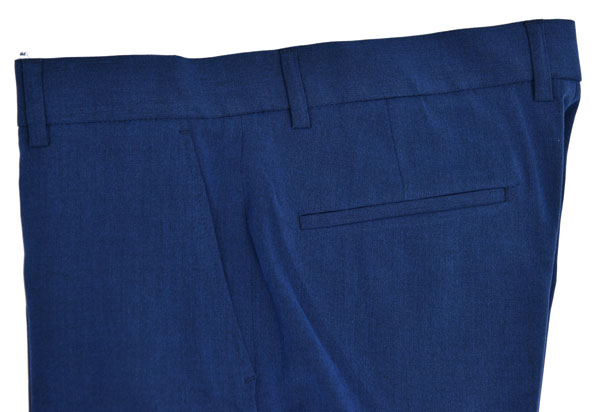 Mens Tailored Blue Suit Trousers Mel Anti Wrinkle Elastic Business