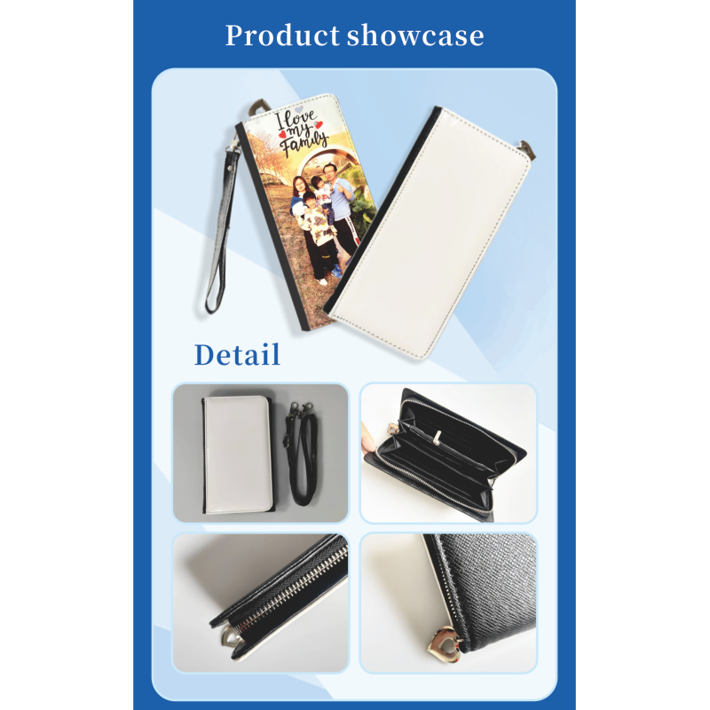 Premium Luxury Sublimation Blanks PU Leather Women's Long Wallet Custom Logo Purse-for Promotional Tote Bags