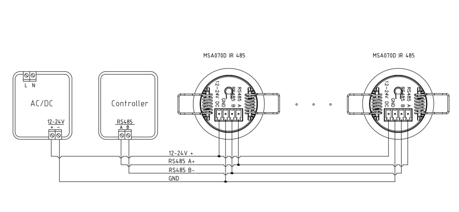 35mm cut-out PIR Ceiling Mount Corridor Occupancy Sensor with RS-485 protocol