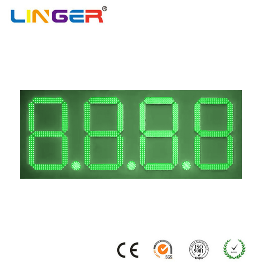 ABS Plastic Case LED Gas Sign Green LED Gas Price Signs IP68