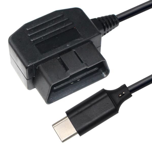 OBD-2 to USB-C Car Charger Cable 5V 12V 24V for Dashcam