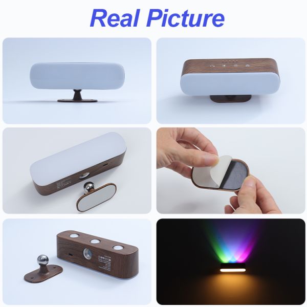 Rectangular Shade Shape Modern Rechargeable RGB 19x3 CW 170x47.8mm LED Wall Lamps Up Down Ambient Lights Home Decoration