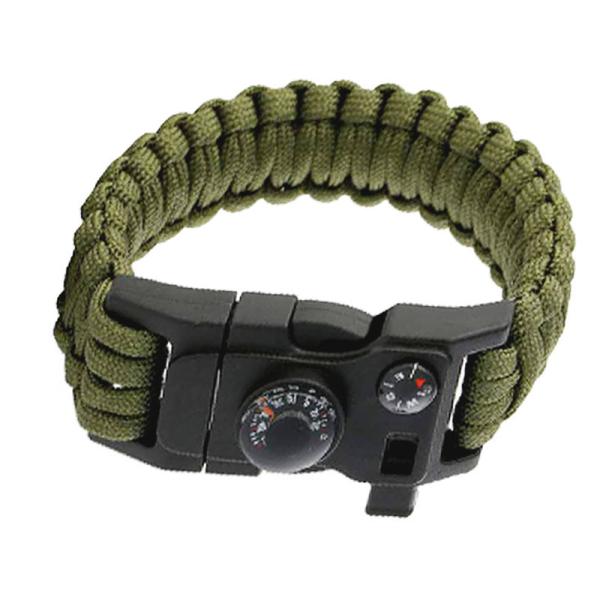 Sports Survival Parachute Cord Wristband Gear Kit with Emergency First Aid Multi-Tool Accessories for Outdoor Wilderness
