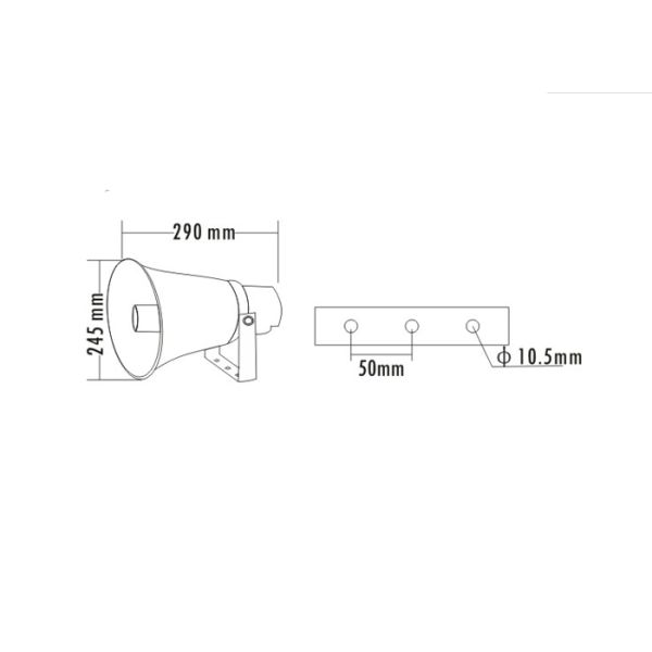 30W Alumina Enclosure Power Horn Speaker Waterproof PA Horn Speaker For Outdoor