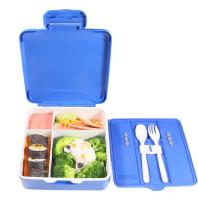 Flip Top Handle Seal Caixa de almoço Bento de plástico portátil à prova de vazamento Azul