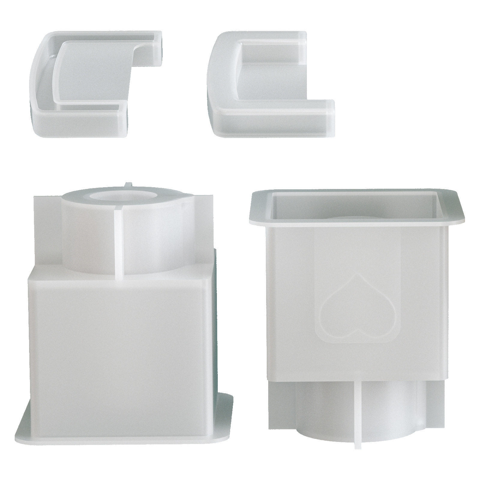 Love Storage Cup Mold DIY Aromatherapy Gypsum Resin Square Pointed Handle Cup Silicone Mold