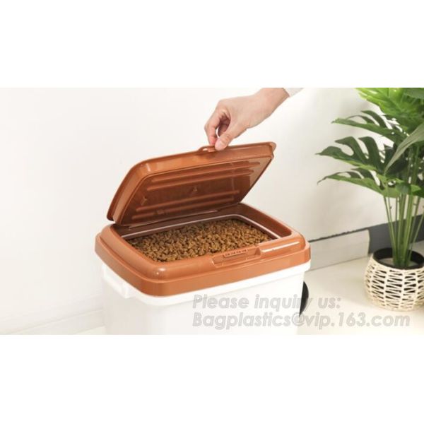 Dog Food Storage Container Large Airtight PET Food Container Measuring Cup 19lb/33qt Plastic Cat Dog Treat Containe