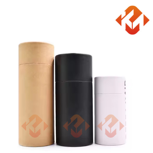 Customizable Cosmetic Paper Tube Packaging Eco Friendly Sustainable Kraft Paper Cylinder Containers