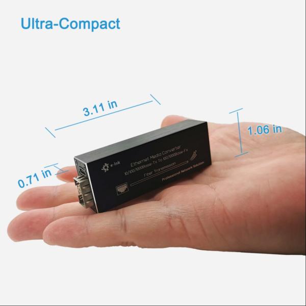 Mini Convertisseur de média Gigabit Ethernet SFP 10/100/1000BASE-T vers 100/1000BASE-X pour caméra IP sur fibre