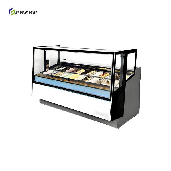 Grand écran glace réfrigérateur économie d' énergie glace dip cabinet horizontale