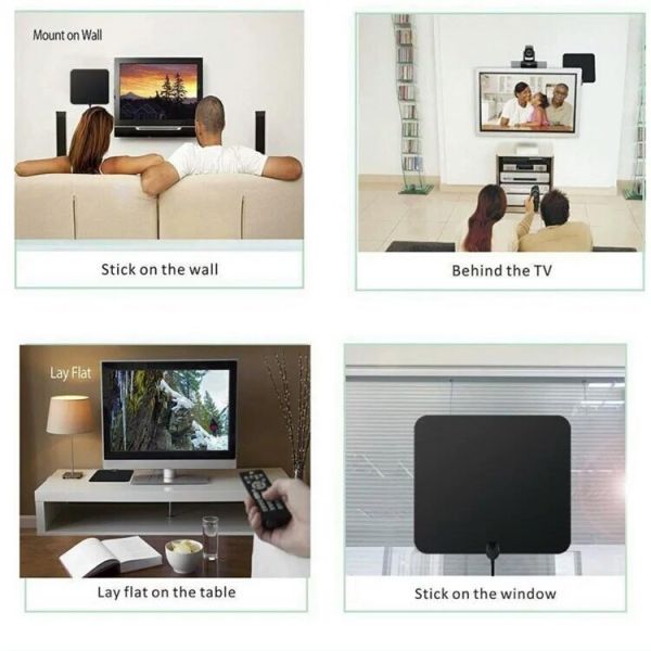 HD UHF Digital TV Antenna with Booster Amplifier and Connect Type F Male/IEC Male