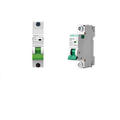 Electrical DC single double pole 1/2/3/4 P 40-125A 1A 2A 3A 4A 3 phase MCB mini circuit breakers