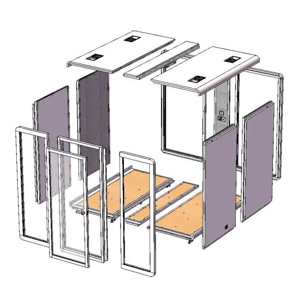 Office Hospital 6-8 People Meeting Sleeping Booth Customized as a Fully Sealed Soundproof Booth