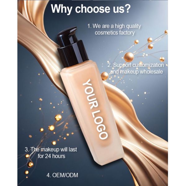 Women's Full Coverage Natural Mineral Liquid Foundation Wholesale Waterproof Concealer Sunscreen Cream Dark Light Loose Makeup