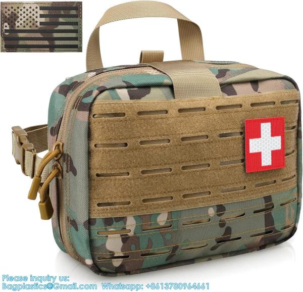Tactical Molle Medical Pouch Of Upgraded Size, First Aid Pouch Large Capacity IFAK Pouch Molle EMT Pouch Detachable
