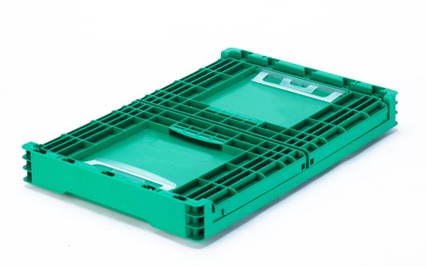 Customized Logo Foldable Green Plastic Circulation Basket for Stackable Organization