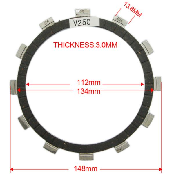 ATV Motorcycle Clutch Plate Banshee Non Asbestos 148mm OD YFZ 350 Model