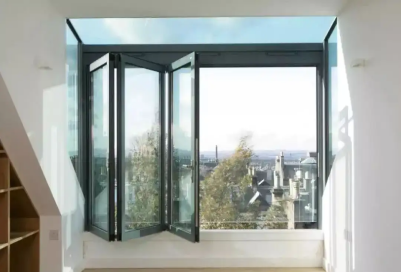 Bi Fold Structural Glass Curtain Wall Facade Double Aluminum Glazing Window