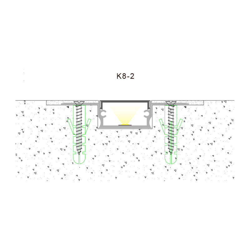 6063 Aluminum LED Profile W64.0 × H14.0mm with PCB Width up to 11.0mm for Recessed LED Strip Channel