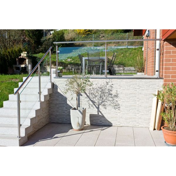 Stainless Steel Glass Baluster Railing With 12mm Tempered Glass For Commercial Building