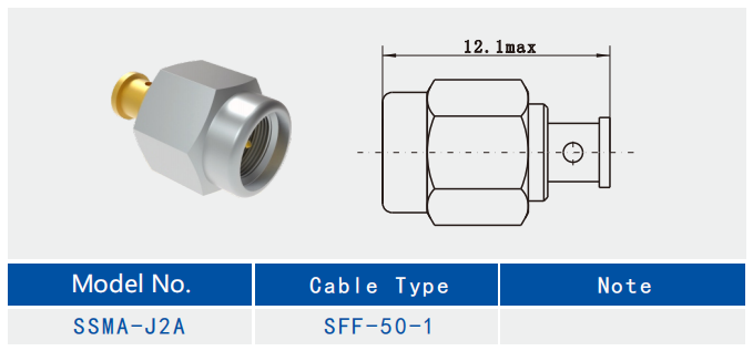 Mini SMA Beryllium Copper SSMA Male RF Connector для кабеля SFF-50-1