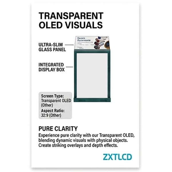 30 Inch Glass OLED Display Window Advertising Player Ultra-thin Double-sided OLED Transparent Display Stand TouchScreen