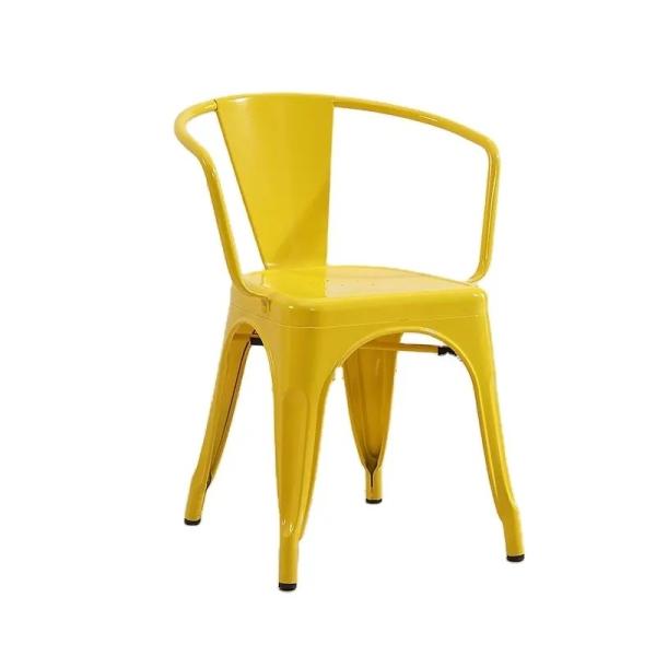 Adjustable Metal Dining Chairs Modern Stackable Design