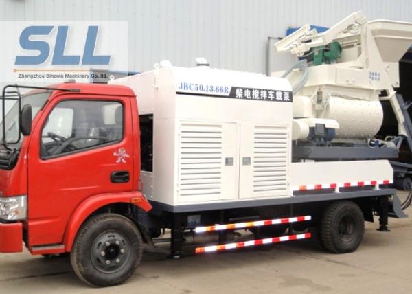 Easy Moving Mobile Trailer Mounted Concrete Pump With Double Shaft Mixer