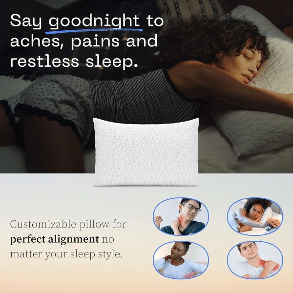 Experience the Difference Adjustable Cross Cut Memory Foam Pillows for Queen Size Beds