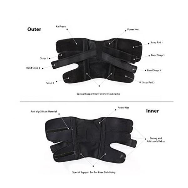Knee Brace Type 4 - for Anterior Cruciate Ligament Injury (ACL), Adjustable Compression Brace, Breathable Neoprene