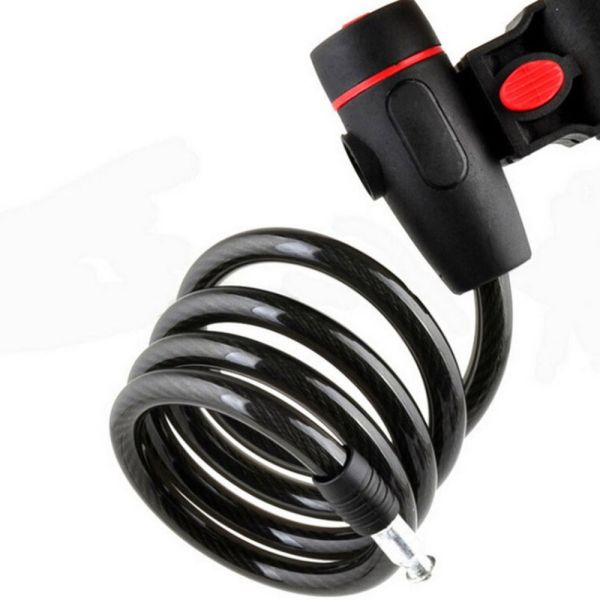 Anti-Theft Bike Security Lock Stainless Steel Cable Coil For Castle Motorcycle Cycle MTB Bike with 2 Key