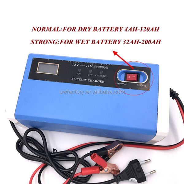 Electric Input 12V/20A Full Automatic Battery Chargers with 10A Power LCD Display Power Puls Repair and Wet Dry Feature