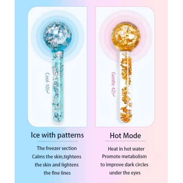 Cooling Ice Globes 24K Gold Face Massager Roller for Daily Beauty Routines to Reduce Facial Swelling and Dark Circles