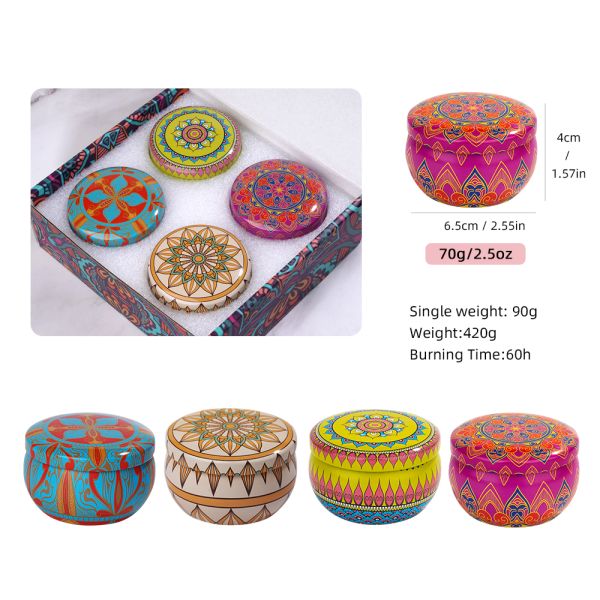 Custom Natural Scented Soy Wax Candle Tin Scented Candle Aroma Wedding Gift Set