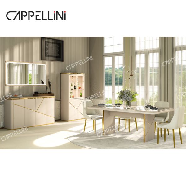 Современный дизайн столик 4 стульев набор 6 мест мебель дома гостиная роскошный мраморная сланцевая верхняя столика набор