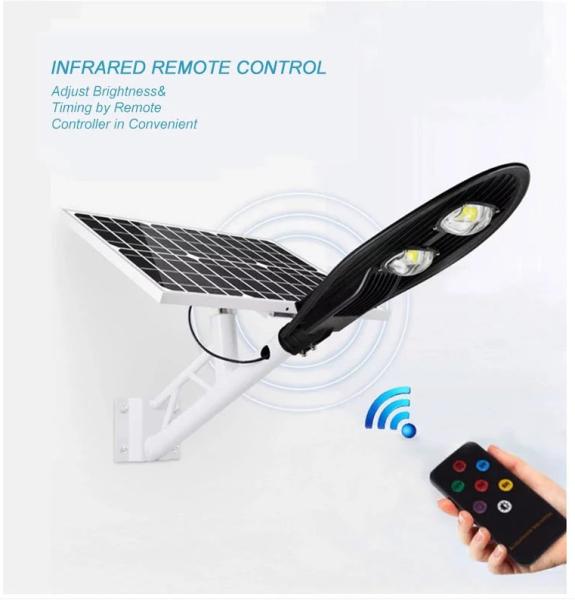 Solar Power High Lumen 30W 60W 100W 150W Cob Street Light With Solar Panel Aluminum die-casting housring