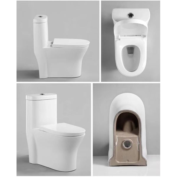 Hot Sale Wholesales Bathroom Ceramic Watercloset Sanitary Ware Washdown One-piece Toilet P-trap 180mm W.C.