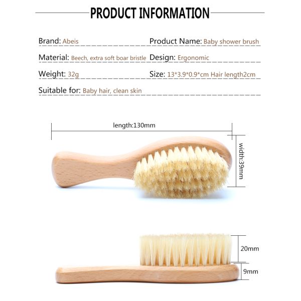 Естественная сверхмягкая детская щетка с кабаном, деревянная ручка, детская ванная щетка