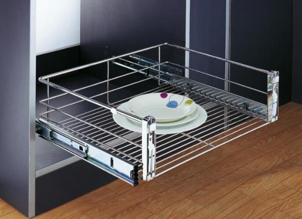 Customized Cabinet Kitchen Pull Out Basket Easy Installation For Storage