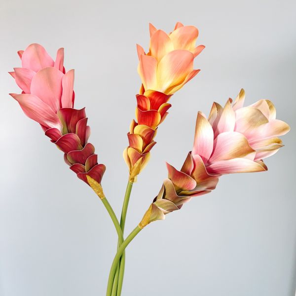 Simulation de fleurs, fleurs de gingembre, fleurs de lotus, impression 3D, fleurs texturées, décoration intérieure, décoration de salle de modèle, accessoires de décoration de mariage, bouquet